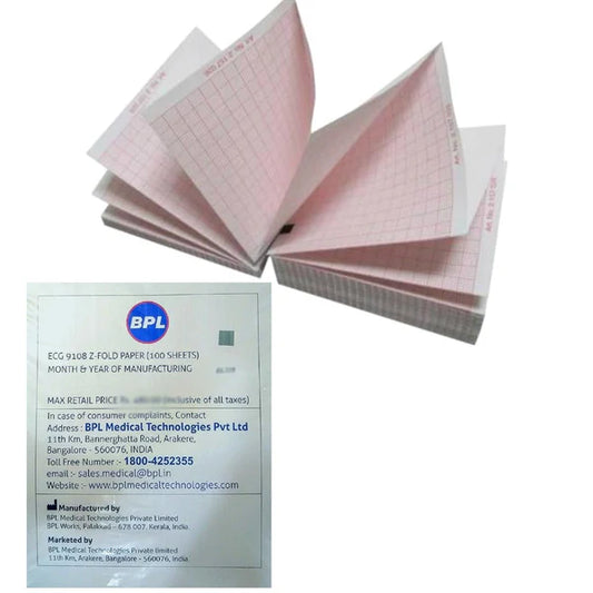 BPL 9108 Z Fold ECG Paper (100 Sheet Pack) - Original Paper