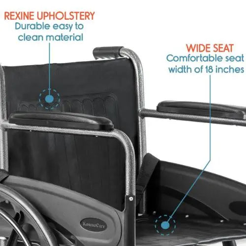 KosmoCare RCR101 Dura Rexine Mag Wheels Foldable WheelChair Device4Med