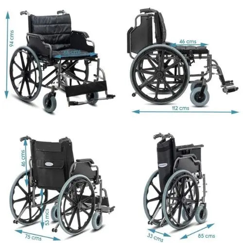Kosmocare RCS102 Delux Heavy Duty Foldable Wheelchair Device4Med