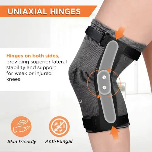 Vissco Hinged Knee Cap | Supports the Knee Joint with Mediolateral Hinges | Grey Color - 0706 Device4Med