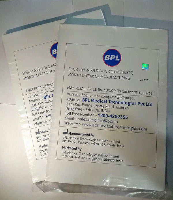 BPL 9108 Z Fold ECG Paper (100 Sheet Pack) - Original Paper Device4Med