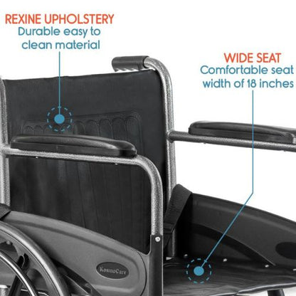 KosmoCare RCR101 Dura Rexine Mag Wheels Foldable WheelChair