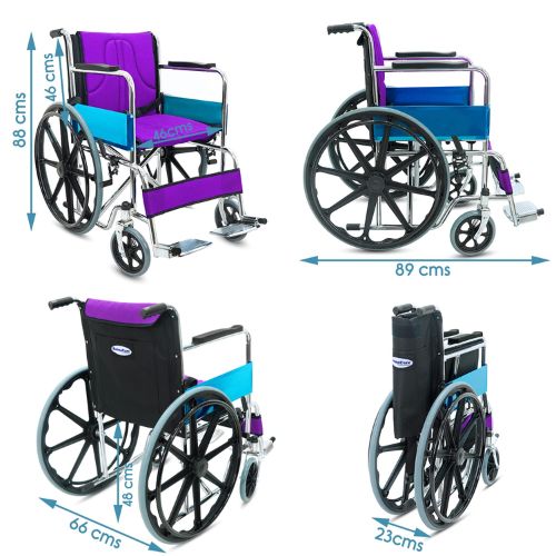KosmoCare RCR102 Foldable Wheelchair | Dura Mag with Soft Cushion