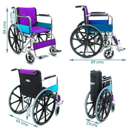 KosmoCare RCR102 Foldable Wheelchair | Dura Mag with Soft Cushion