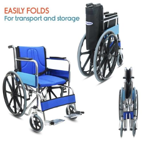 KosmoCare RCR102 Foldable Wheelchair | Dura Mag with Soft Cushion