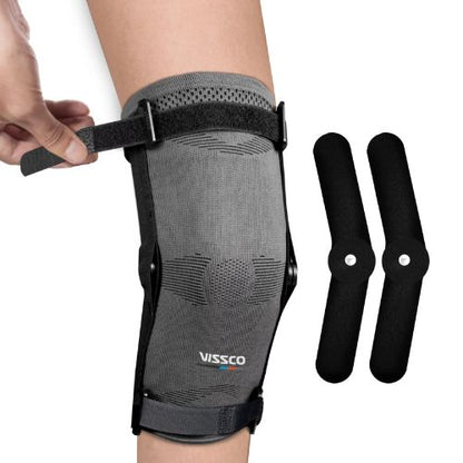 Vissco Hinged Knee Cap | Supports the Knee Joint with Mediolateral Hinges | Grey Color - 0706
